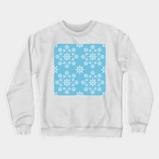 Snow flakes sky blue pattern Crewneck Sweatshirt